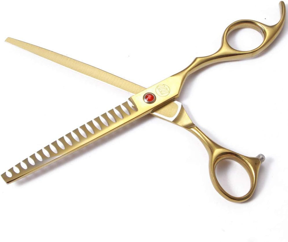 Professional Dog Grooming Scissors Set, 7 Inch/8 Inch Pet Grooming Scissors Chunkers Shears for Dog, Curved Dog Grooming Scissors, Thinning Shears for Dog with Grooming Comb | Pet Grooming Chunkers Shears for Dog, Curved Dog Grooming Scissors, Thinning Sh