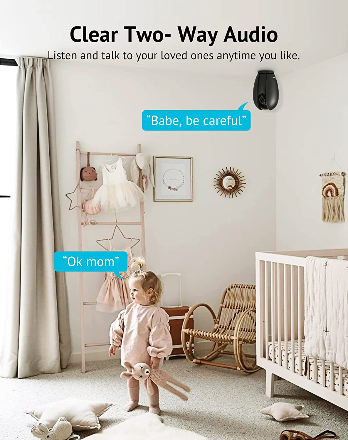 Indoor Security Camera, 1080P Home Security Camera with Sound & Motion Detection, 360° Baby Monitor with Phone App, WIFI Pet Camera,2-Ways Audio, Night Vision,Sd&Cloud Storage, Works with Alexa