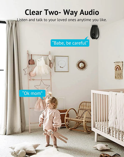 Indoor Security Camera, 1080P Home Security Camera with Sound & Motion Detection, 360° Baby Monitor with Phone App, WIFI Pet Camera,2-Ways Audio, Night Vision,Sd&Cloud Storage, Works with Alexa
