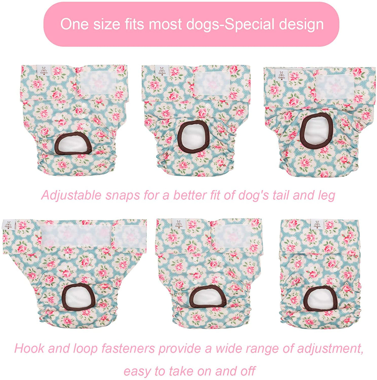 Dog Diapers Female Washable Small Medium Large 3 Pack Reusable Doggie Diapers Puppy Period Pants for Doggy Heat Cycle Peeing