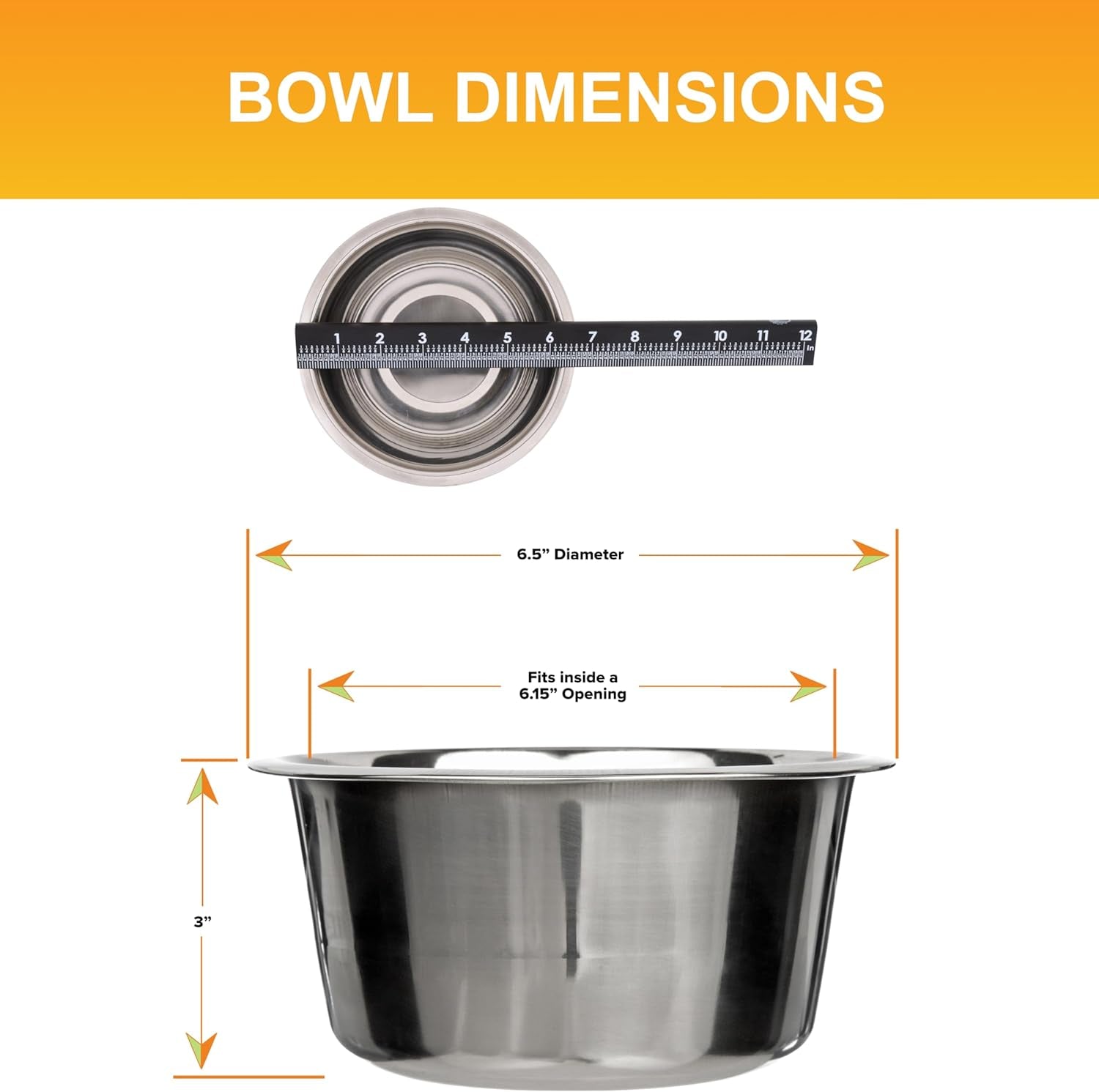 5 Cup (40 Oz.) Stainless Steel Dog Bowls, 1 Single Neater Feeder Replacement Bowl (Medium Deluxe Model), Dog Food Bowl or Water Bowls, Dishwasher Safe Metal Dish for Medium Dogs