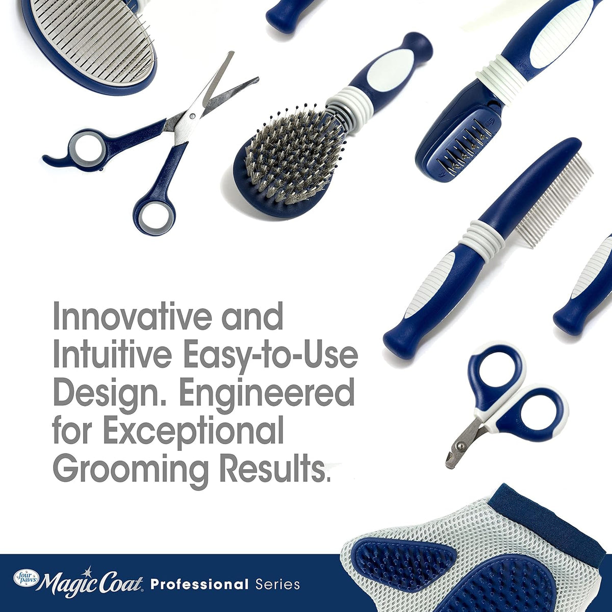 Magic Coat Professional Series Grooming Brush for Dogs & Cats, Reduces Shedding, Stimulates Coat'S Natural Oils, Ergonomic Design, Ideal for Medium, Long, Curly, and Wiry Coats | Reduces Shedding, Fine Wire Bristle Dog Brush, Captures Loose Hair & Increases Shine, Medium, Long, Curly, and Wiry Coats