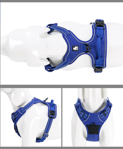 Adjustable No-Pull Dog Harness Reflective Pup Vest Harnesses Comfortable Control Brilliant Colors Truelove Tlh5651(Royal Blue,L) | Front Clip, No-Choke, Soft Padded, Control Handle, anti Escape, Dog Car Harness, Walking and Training, Escape Proof, TLH5651