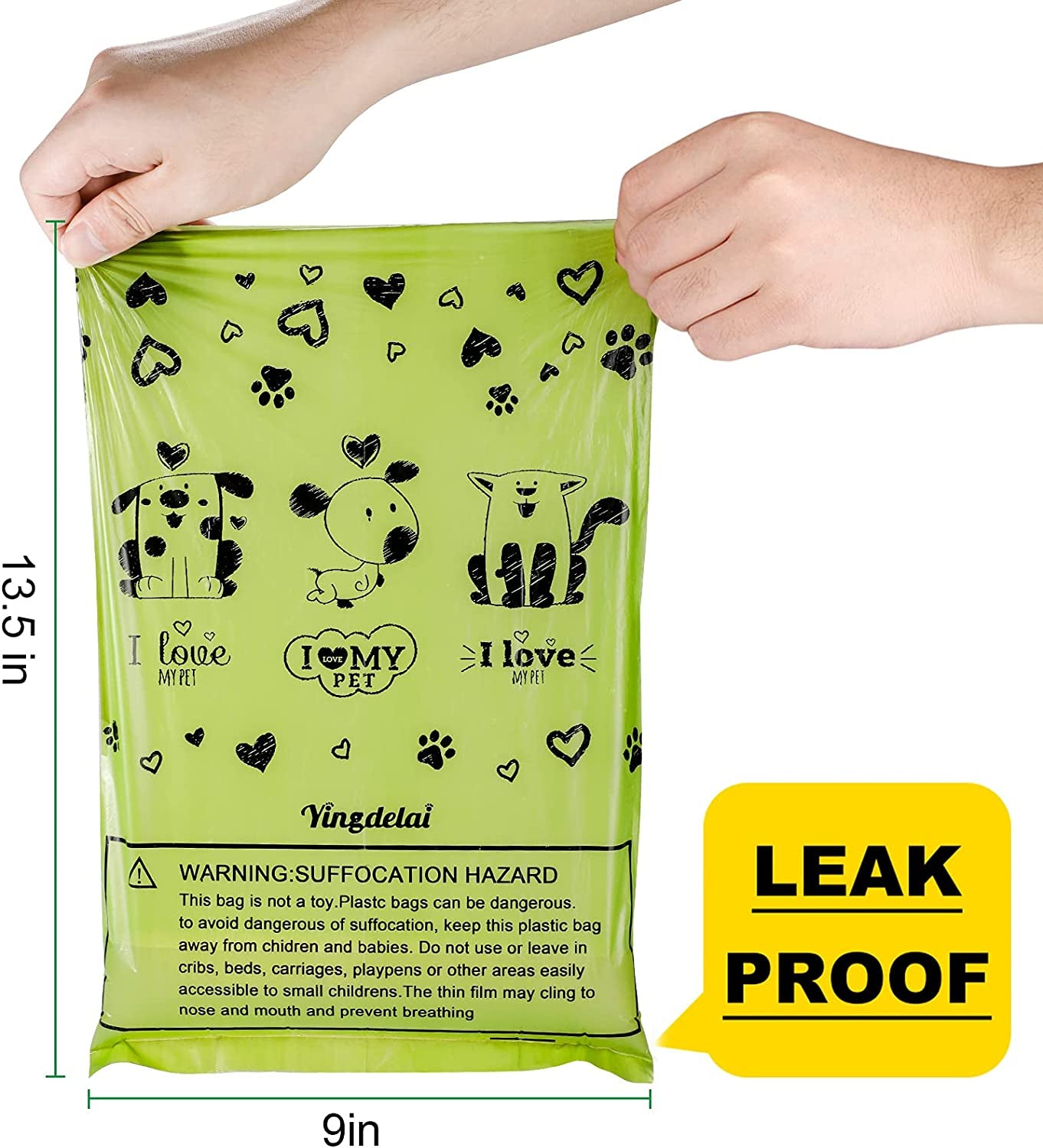 Dog Poop Bags Rolls with Dispenser Extra Thick Leak Proof 280Ct Scented | Strong Large 9X13Inch Dog Waste Refill Bags for Dog Doggy Doggie Walks, Cat Litter Cleanup, Travel and Daily Use