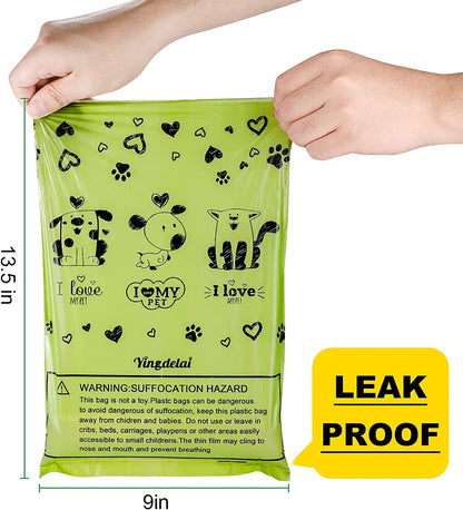 Dog Poop Bags Rolls with Dispenser Extra Thick Leak Proof 280Ct Scented | Strong Large 9X13Inch Dog Waste Refill Bags for Dog Doggy Doggie Walks, Cat Litter Cleanup, Travel and Daily Use