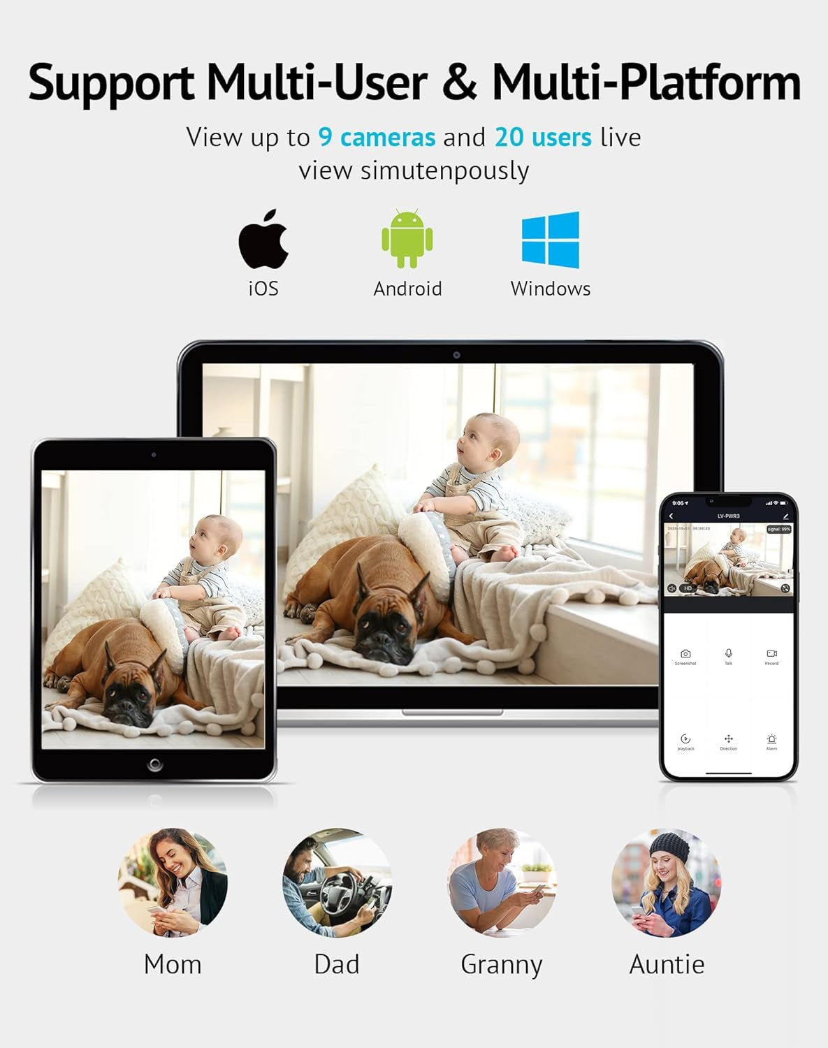 Indoor Security Camera, 1080P Home Security Camera with Sound & Motion Detection, 360° Baby Monitor with Phone App, WIFI Pet Camera,2-Ways Audio, Night Vision,Sd&Cloud Storage, Works with Alexa