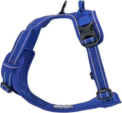Adjustable No-Pull Dog Harness Reflective Pup Vest Harnesses Comfortable Control Brilliant Colors Truelove Tlh5651(Royal Blue,L) | Front Clip, No-Choke, Soft Padded, Control Handle, anti Escape, Dog Car Harness, Walking and Training, Escape Proof, TLH5651